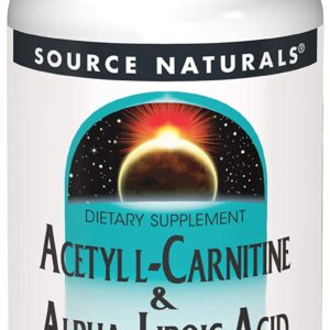 Acétyle L-carnitine et Acide alpha-lipoïque - 650 mg, 60 Comprimés - Source Naturals