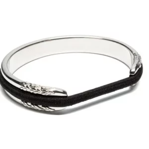 Bracelet élastique à Cheveux en Acier Inoxydable - Motif Fleur