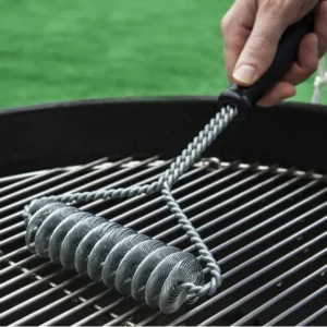 Brosse pour barbecue grill en fil d'acier avec poignée amovible