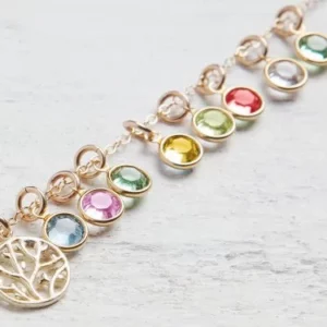 Collier Arbre Généalogique + 8 Pierres de Naissance