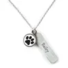 Collier Mini empreinte de patte avec étiquette