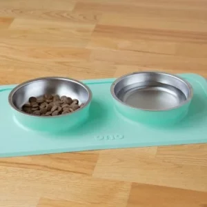 Ensemble de bols et tapis pour animaux de compagnie antidérapants doubles