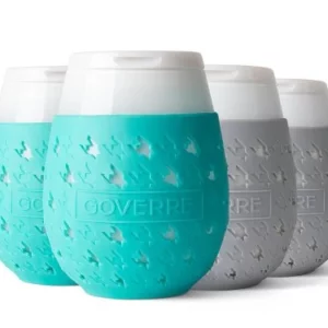 Ensemble de verres à vin sans pied chic et coloré