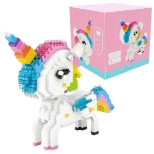 Mini blocs de construction licorne arc-en-ciel
