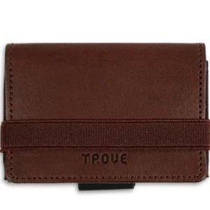 Porte-billets en cuir et élastique minimaliste - Marron