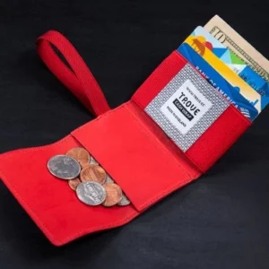 Portefeuille minimaliste en cuir et élastique